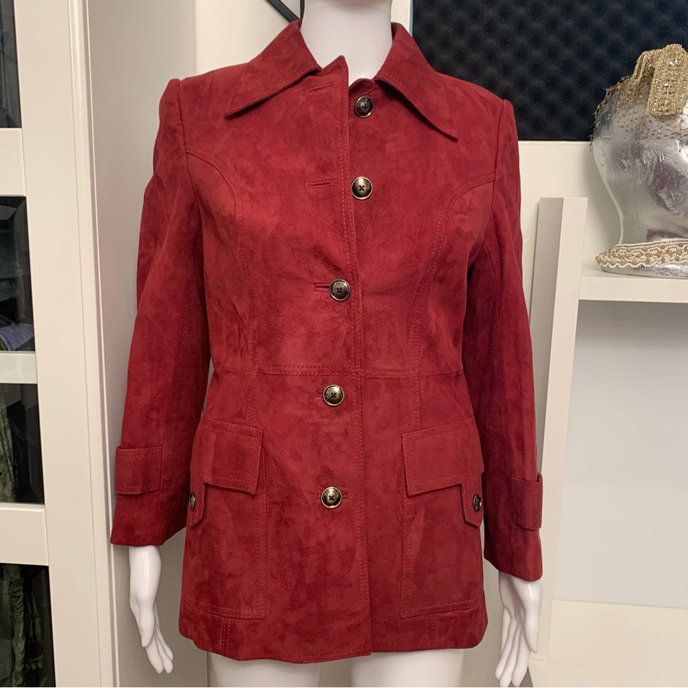 Mode Design Suede Red  Women’s Jacket Size Large
